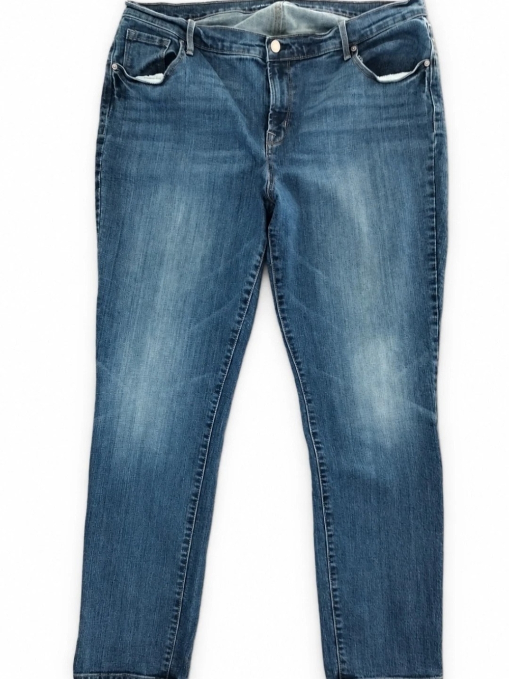 Old Navy Curvy Profile Women's Size 16 Straight Leg Jeans Mid Rise Stretch Blue